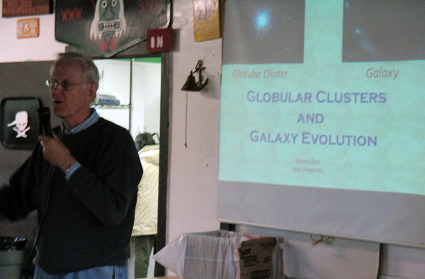 Dr. Robert Zinn gave an overview of his extensive research on globular clusters and galactic evolution.