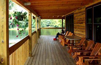 Photo by Leo Taylor
The wrap around porch of the new addition to the meeeting building.
