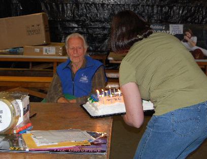 Photo by Stacey Severn
John Dobson gets his birthday cake at CSP 17.
