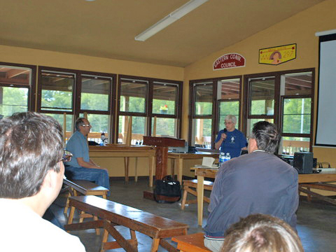 Photo by Rich Cosgrove
Carolyn Shoemaker speaking.
