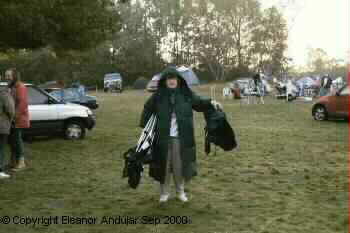 Photo by Eleanor Andujar 
Pam Stasser dressed for the cold.
