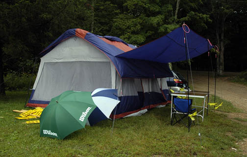 Photo by Alan Chaniewski
Registration tent is still standing after the rain and wind storm swept through, to bring clearing skies.
