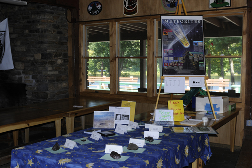 Photo by Alan Chaniewski
A wonderful meteorite exhibit set up by Al Washburn inside the hall.
