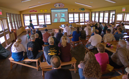 Photo by Alan Chaniewski
Bob Berman on the screen via Skype!
