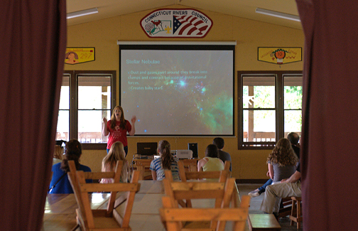 Photo by Alan Chaniewski
Carolyn Moore with her lecture for the younger crowd.
