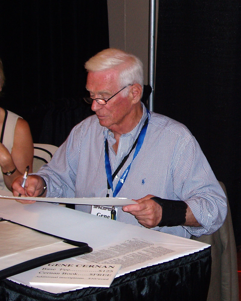 Photo by Rich Bohner
This is Gene Cernan signing autographs at "Space Fest"
in Mesa, Arizona on August 17th, 2007.
