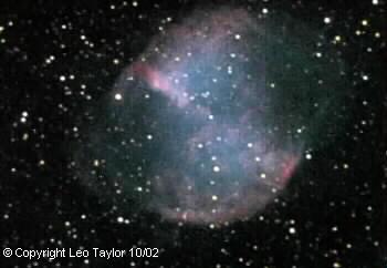 Taken by Ruben Kier at New Mexico Skies Observatory
M 27 "Dumbell Nebula" in Vulpecula
with a Celestron 14in SCT at f/10, SBIG ST-1001E
Exposures totaling 43.5 min
