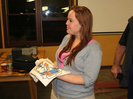 Photo by Matthew Baker 
Carolyn Moore and her reward!
