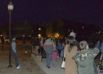 Photo by Eleanor Andujar
Over 40 people turned out at the Lunar Eclipse on March 3, 2007, observing from the grounds of Southern Connecticut State University.
