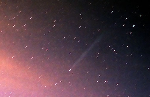 Photo by Alan Chaniewski
Comet Pojmanski c/2006 A1 
Taken with a Canon 20d, 105mm Nikon Lens, single 60 second exposure ISO 1600, from Pt. Judith, RI. March 4, 2006, 0450 hrs


