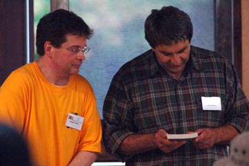 Photo by Alan Chaniewski
Greg Barker and his sidekick Al Washburn start reading off the loooong list of raffle winners.
