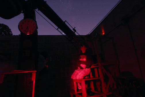 Photo by Alan Chaniewski
A casual observer has a seat to observe M31 in Andromeda in very clear skies in Bethany during an open house on august 22, 2008.
