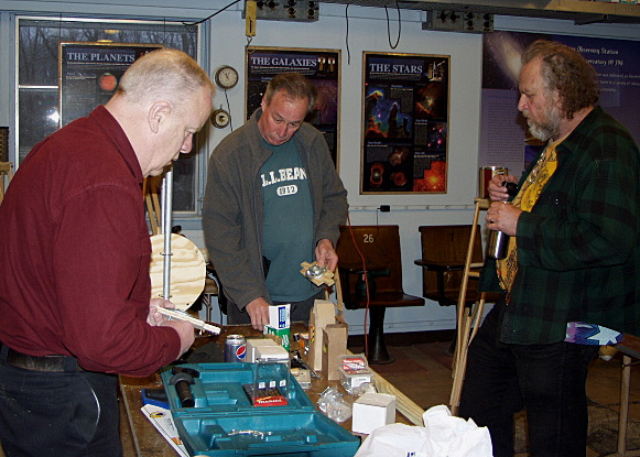 Photo by Greg Barker
Bob Carruther's telescope making class that was recently held at the Bethany Observatory in April 2009.

