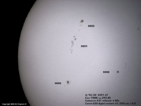 Photo by Walt Kupson
Sunspots taken by Walter Kupson

