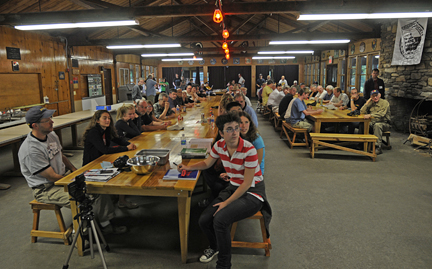 Photo by Alan Chaniewski
Inside the dining hall waiting for the raffle to begin.
